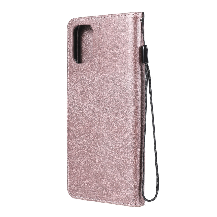 For Motorola Moto G9 Plus Solid Color Horizontal Flip Protective Leather Case with Holder & Card Slots & Wallet & Photo Frame & Lanyard