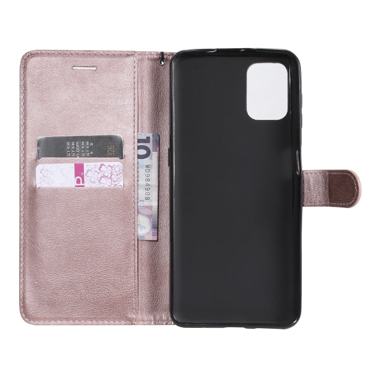 For Motorola Moto G9 Plus Solid Color Horizontal Flip Protective Leather Case with Holder & Card Slots & Wallet & Photo Frame & Lanyard