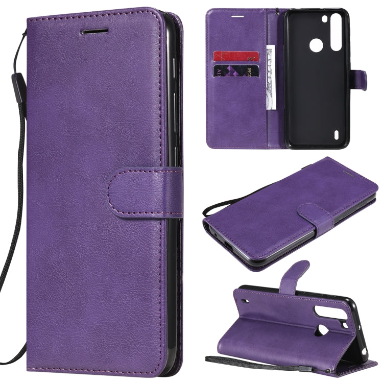 For Motorola Moto One Fuson Solid Color Horizontal Flip Protective Leather Case with Holder & Card Slots & Wallet & Photo Frame & Lanyard