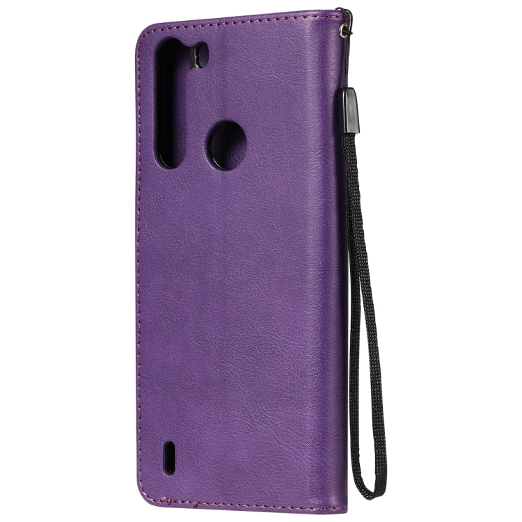 For Motorola Moto One Fuson Solid Color Horizontal Flip Protective Leather Case with Holder & Card Slots & Wallet & Photo Frame & Lanyard