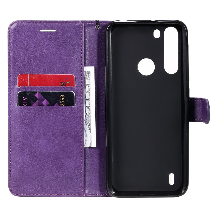 For Motorola Moto One Fuson Solid Color Horizontal Flip Protective Leather Case with Holder & Card Slots & Wallet & Photo Frame & Lanyard