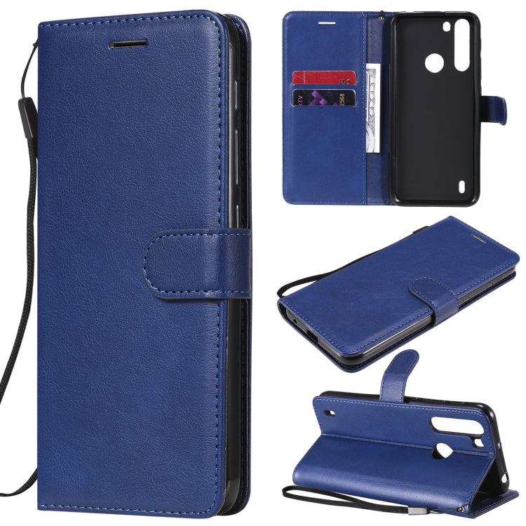 For Motorola Moto One Fuson Solid Color Horizontal Flip Protective Leather Case with Holder & Card Slots & Wallet & Photo Frame & Lanyard