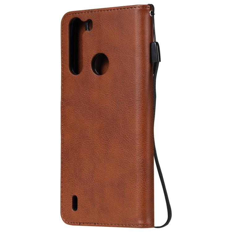 For Motorola Moto One Fuson Solid Color Horizontal Flip Protective Leather Case with Holder & Card Slots & Wallet & Photo Frame & Lanyard