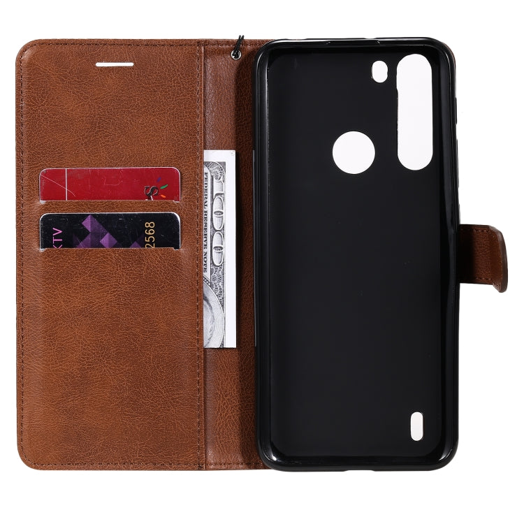For Motorola Moto One Fuson Solid Color Horizontal Flip Protective Leather Case with Holder & Card Slots & Wallet & Photo Frame & Lanyard