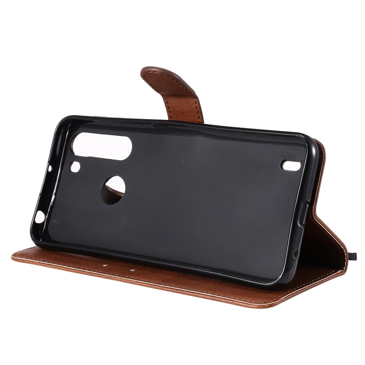 For Motorola Moto One Fuson Solid Color Horizontal Flip Protective Leather Case with Holder & Card Slots & Wallet & Photo Frame & Lanyard