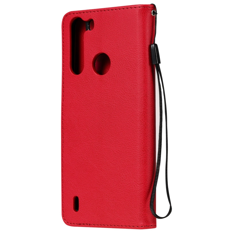 For Motorola Moto One Fuson Solid Color Horizontal Flip Protective Leather Case with Holder & Card Slots & Wallet & Photo Frame & Lanyard