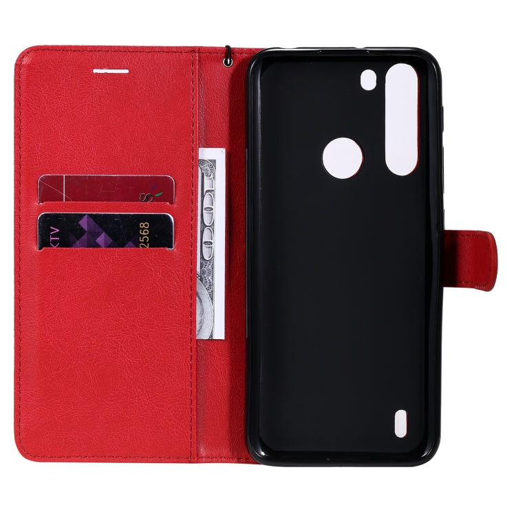 For Motorola Moto One Fuson Solid Color Horizontal Flip Protective Leather Case with Holder & Card Slots & Wallet & Photo Frame & Lanyard