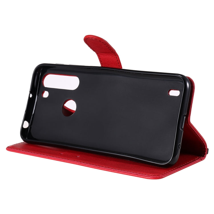 For Motorola Moto One Fuson Solid Color Horizontal Flip Protective Leather Case with Holder & Card Slots & Wallet & Photo Frame & Lanyard