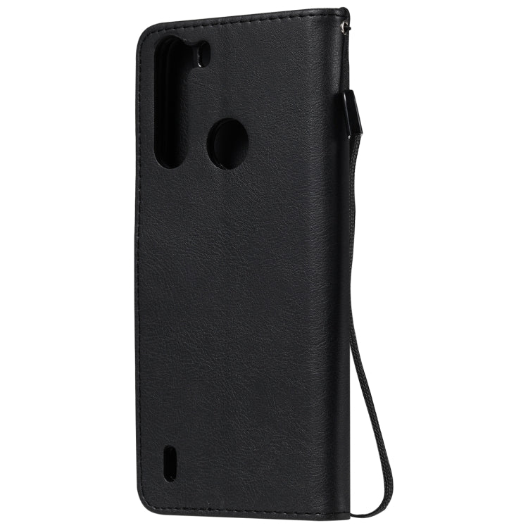 For Motorola Moto One Fuson Solid Color Horizontal Flip Protective Leather Case with Holder & Card Slots & Wallet & Photo Frame & Lanyard