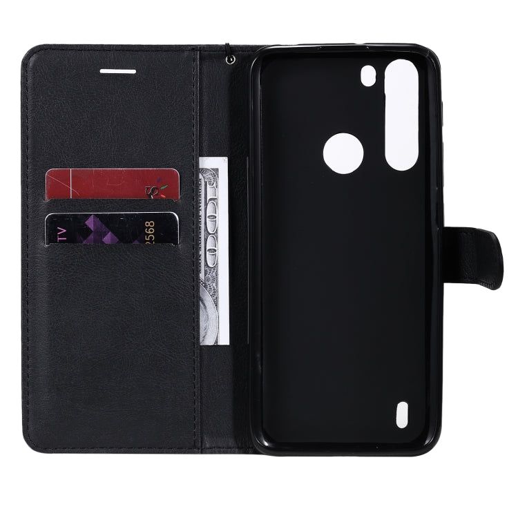 For Motorola Moto One Fuson Solid Color Horizontal Flip Protective Leather Case with Holder & Card Slots & Wallet & Photo Frame & Lanyard