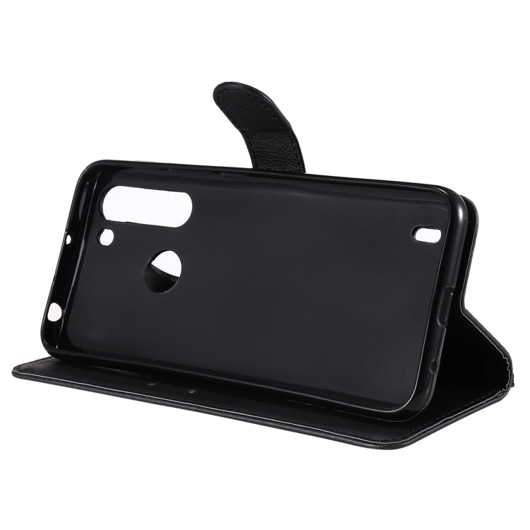 For Motorola Moto One Fuson Solid Color Horizontal Flip Protective Leather Case with Holder & Card Slots & Wallet & Photo Frame & Lanyard