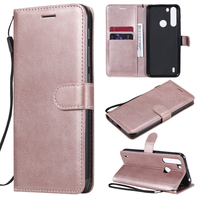 For Motorola Moto One Fuson Solid Color Horizontal Flip Protective Leather Case with Holder & Card Slots & Wallet & Photo Frame & Lanyard