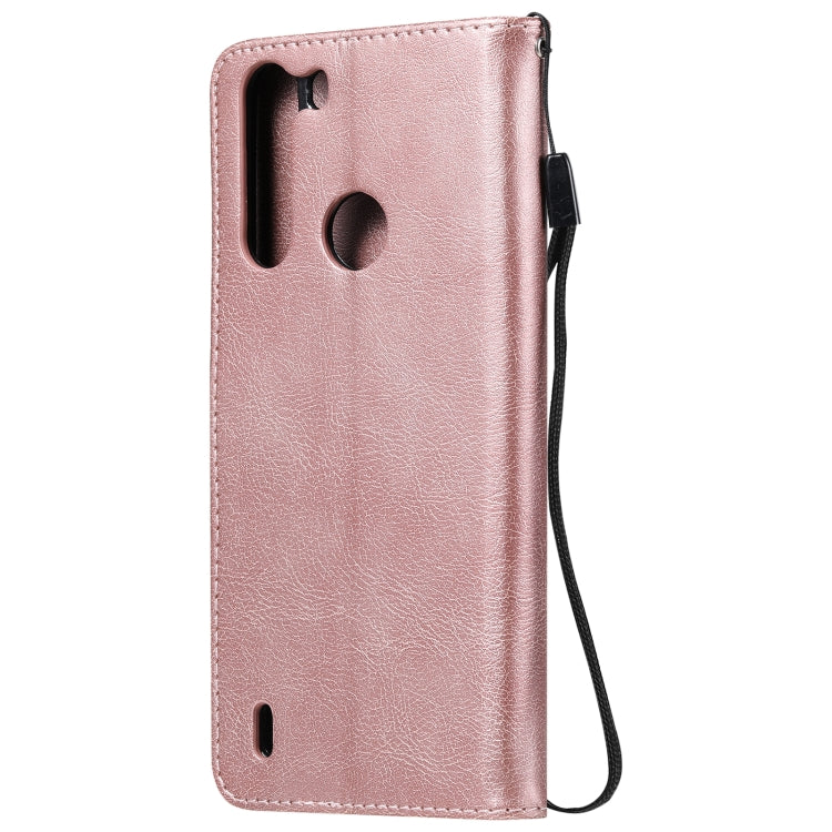 For Motorola Moto One Fuson Solid Color Horizontal Flip Protective Leather Case with Holder & Card Slots & Wallet & Photo Frame & Lanyard