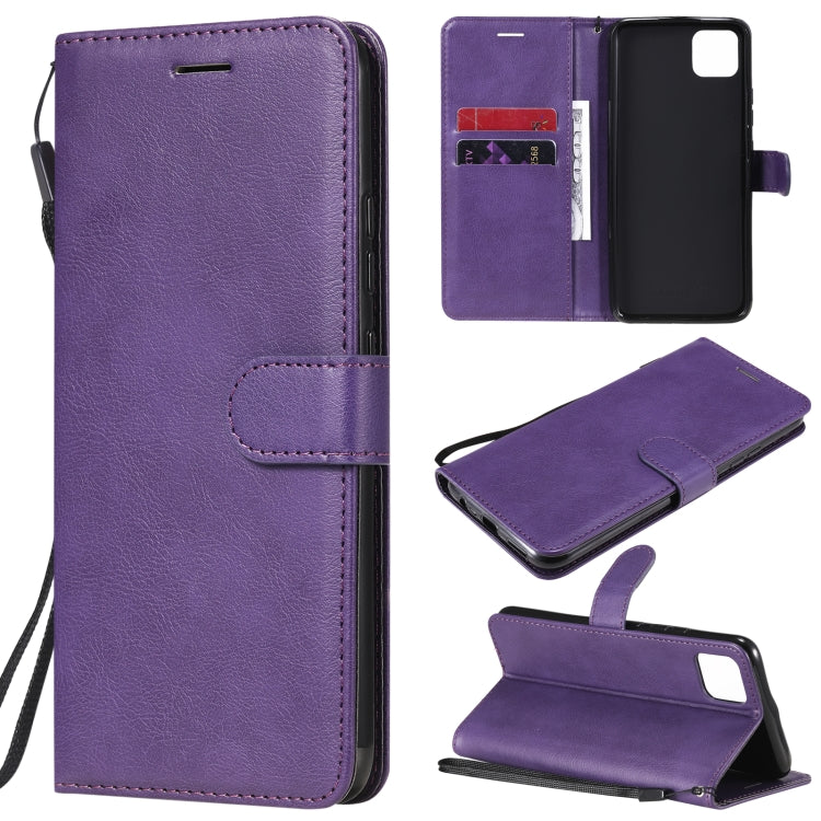 For OPPO Realme C11 Solid Color Horizontal Flip Protective Leather Case with Holder & Card Slots & Wallet & Photo Frame & Lanyard