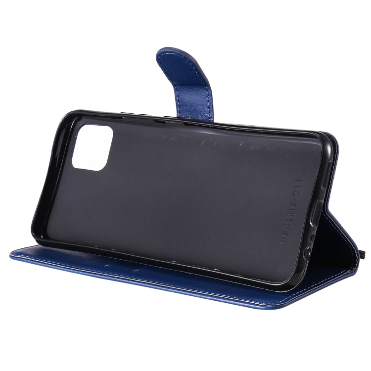 For OPPO Realme C11 Solid Color Horizontal Flip Protective Leather Case with Holder & Card Slots & Wallet & Photo Frame & Lanyard
