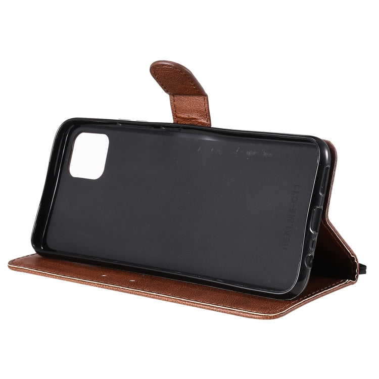 For OPPO Realme C11 Solid Color Horizontal Flip Protective Leather Case with Holder & Card Slots & Wallet & Photo Frame & Lanyard