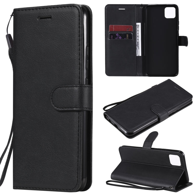 For OPPO Realme C11 Solid Color Horizontal Flip Protective Leather Case with Holder & Card Slots & Wallet & Photo Frame & Lanyard