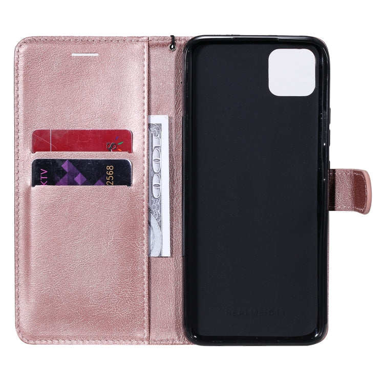 For OPPO Realme C11 Solid Color Horizontal Flip Protective Leather Case with Holder & Card Slots & Wallet & Photo Frame & Lanyard