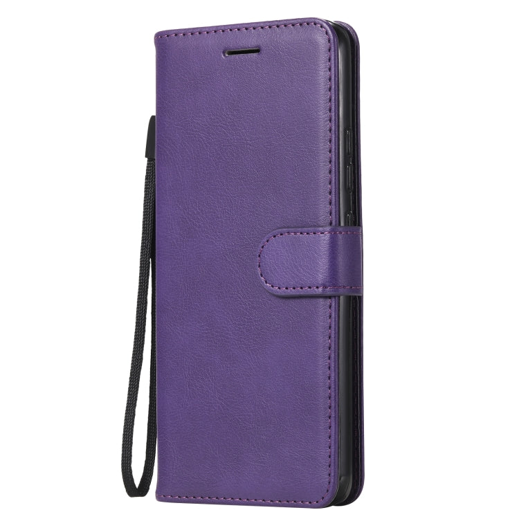 For OPPO Realme C15 Solid Color Horizontal Flip Protective Leather Case with Holder & Card Slots & Wallet & Photo Frame & Lanyard