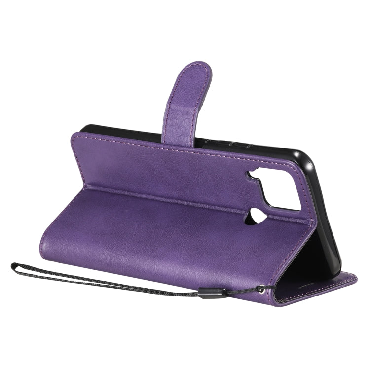 For OPPO Realme C15 Solid Color Horizontal Flip Protective Leather Case with Holder & Card Slots & Wallet & Photo Frame & Lanyard