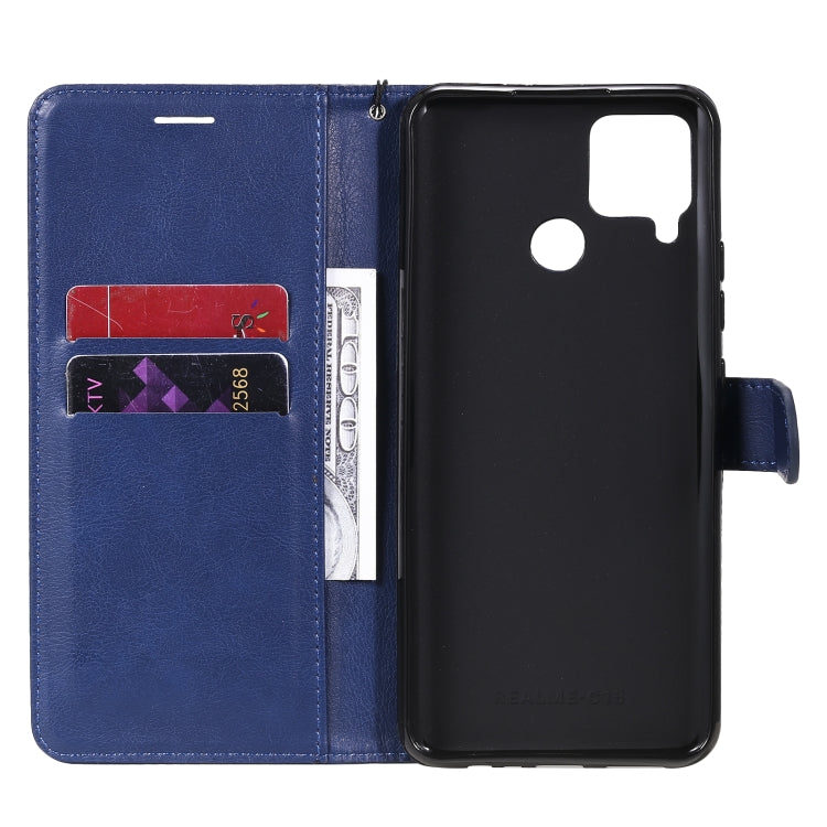 For OPPO Realme C15 Solid Color Horizontal Flip Protective Leather Case with Holder & Card Slots & Wallet & Photo Frame & Lanyard