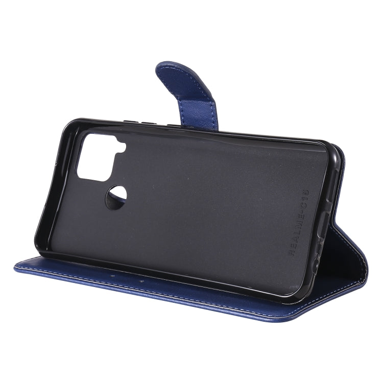 For OPPO Realme C15 Solid Color Horizontal Flip Protective Leather Case with Holder & Card Slots & Wallet & Photo Frame & Lanyard