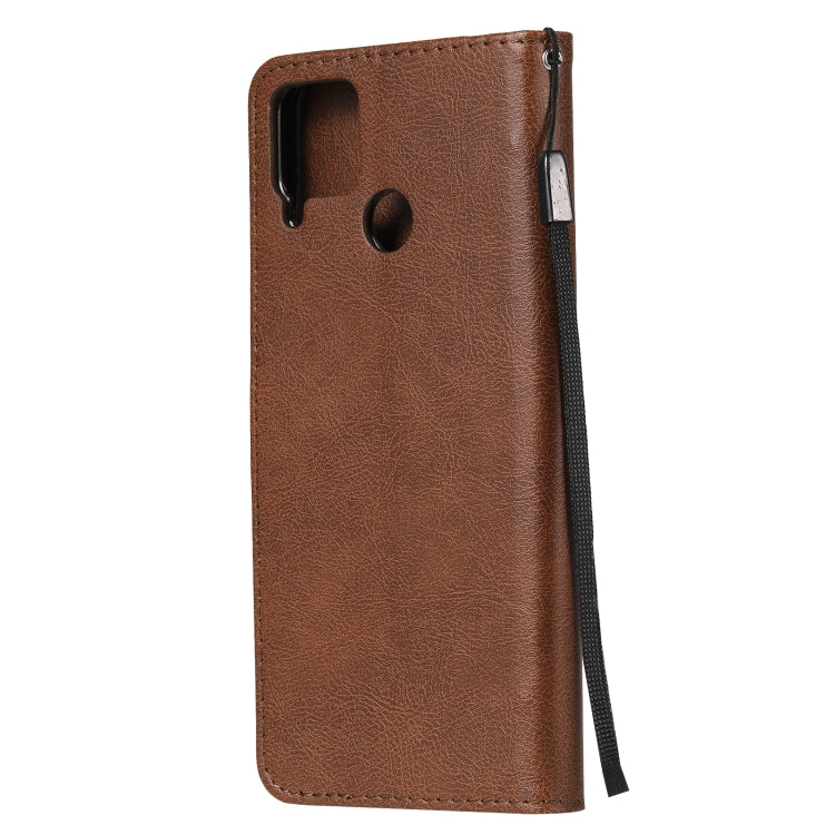 For OPPO Realme C15 Solid Color Horizontal Flip Protective Leather Case with Holder & Card Slots & Wallet & Photo Frame & Lanyard