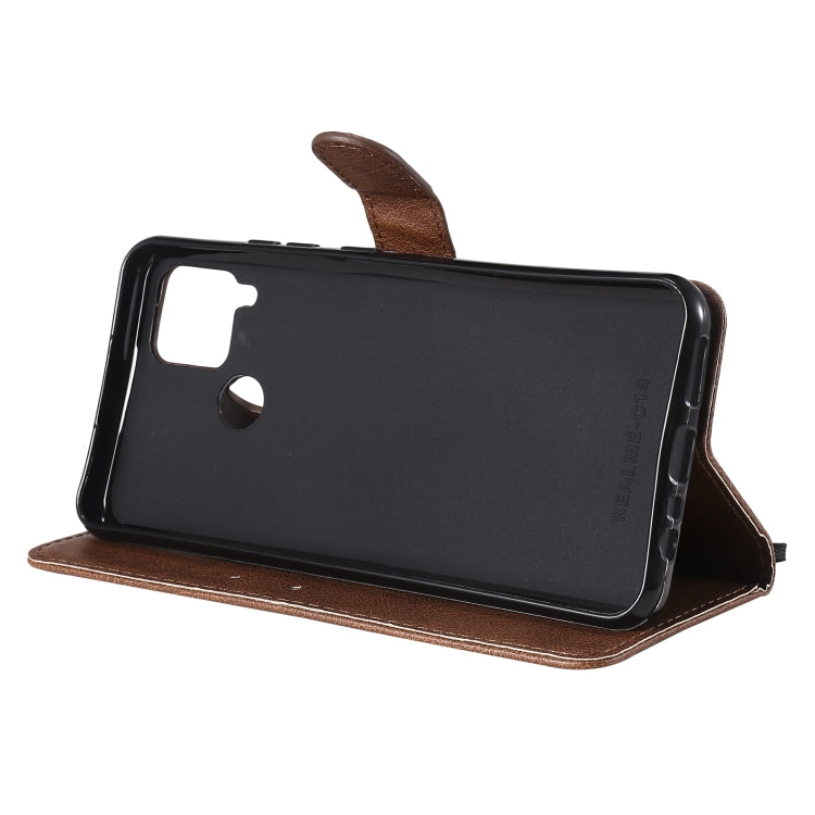 For OPPO Realme C15 Solid Color Horizontal Flip Protective Leather Case with Holder & Card Slots & Wallet & Photo Frame & Lanyard