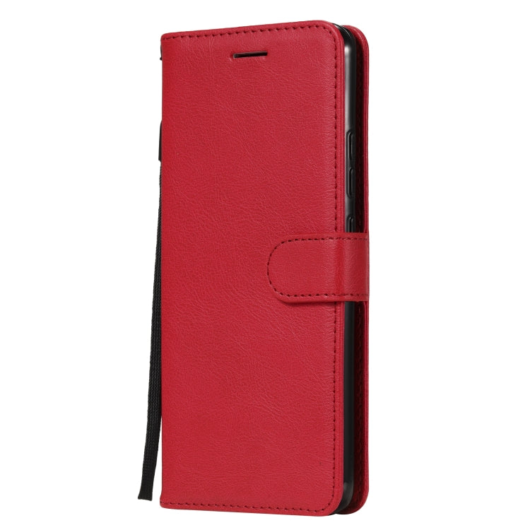 For OPPO Realme C15 Solid Color Horizontal Flip Protective Leather Case with Holder & Card Slots & Wallet & Photo Frame & Lanyard