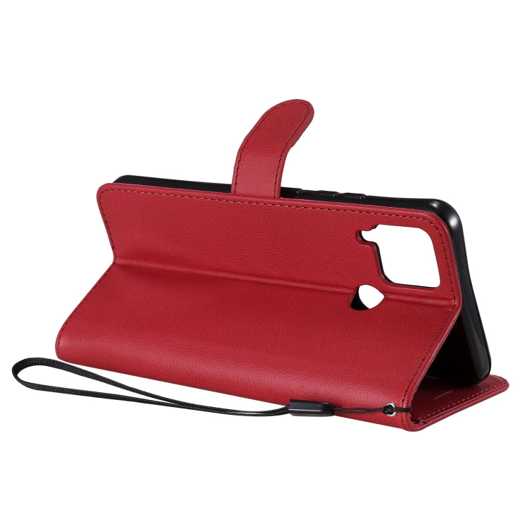 For OPPO Realme C15 Solid Color Horizontal Flip Protective Leather Case with Holder & Card Slots & Wallet & Photo Frame & Lanyard