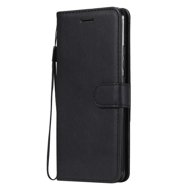 For OPPO Realme C15 Solid Color Horizontal Flip Protective Leather Case with Holder & Card Slots & Wallet & Photo Frame & Lanyard
