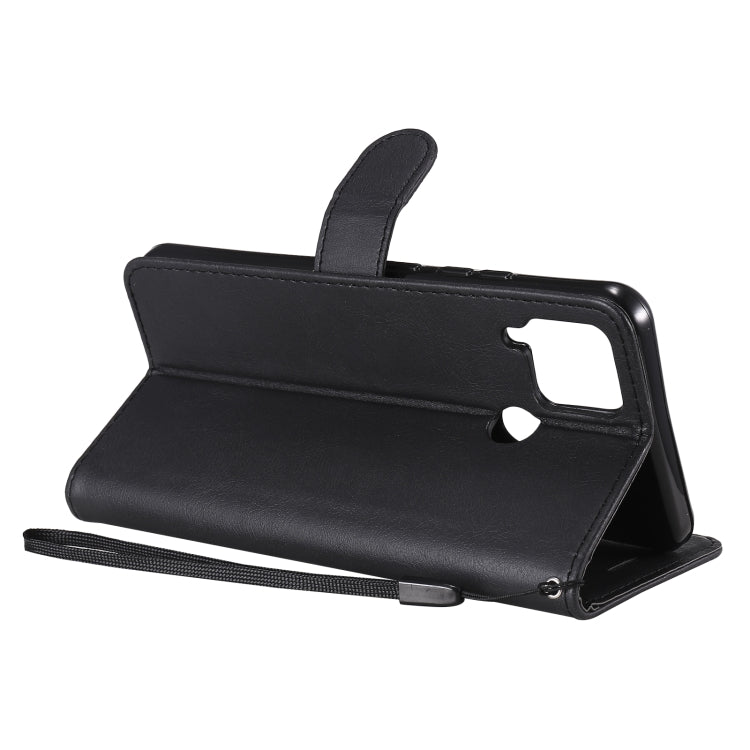 For OPPO Realme C15 Solid Color Horizontal Flip Protective Leather Case with Holder & Card Slots & Wallet & Photo Frame & Lanyard
