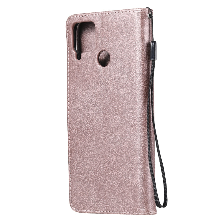 For OPPO Realme C15 Solid Color Horizontal Flip Protective Leather Case with Holder & Card Slots & Wallet & Photo Frame & Lanyard