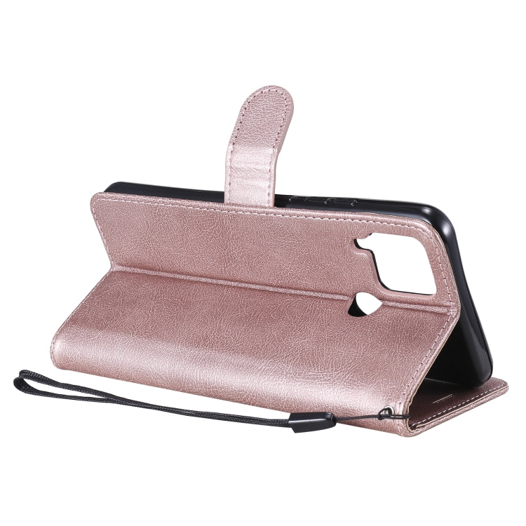 For OPPO Realme C15 Solid Color Horizontal Flip Protective Leather Case with Holder & Card Slots & Wallet & Photo Frame & Lanyard