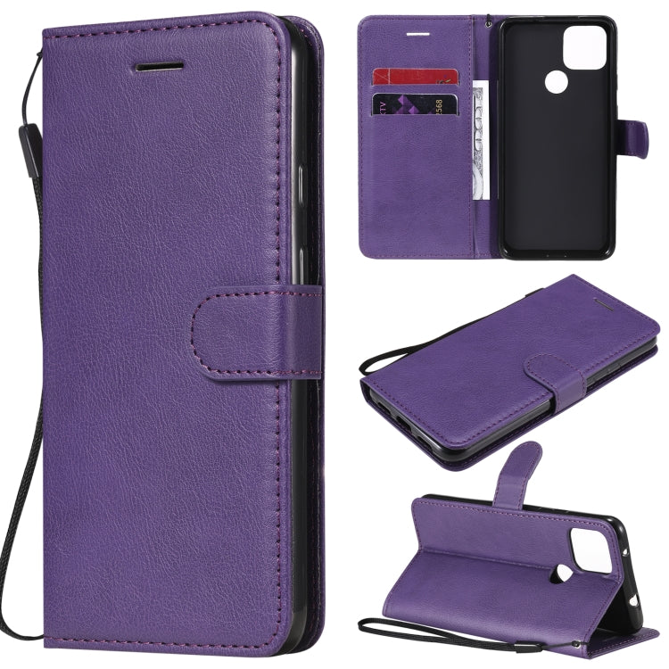 For Google Pixel 5 XL Solid Color Horizontal Flip Protective Leather Case with Holder & Card Slots & Wallet & Photo Frame & Lanyard