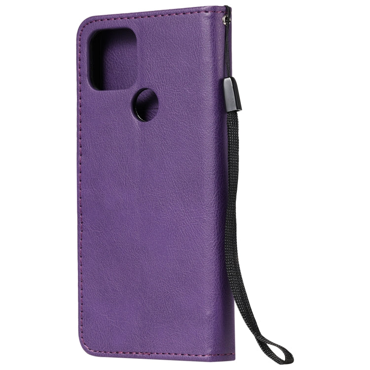 For Google Pixel 5 XL Solid Color Horizontal Flip Protective Leather Case with Holder & Card Slots & Wallet & Photo Frame & Lanyard