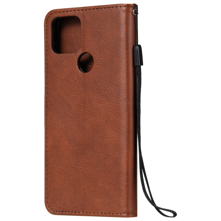 For Google Pixel 5 XL Solid Color Horizontal Flip Protective Leather Case with Holder & Card Slots & Wallet & Photo Frame & Lanyard