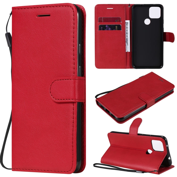 For Google Pixel 5 XL Solid Color Horizontal Flip Protective Leather Case with Holder & Card Slots & Wallet & Photo Frame & Lanyard
