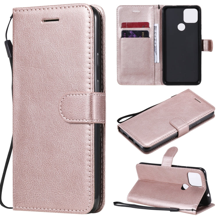 For Google Pixel 5 XL Solid Color Horizontal Flip Protective Leather Case with Holder & Card Slots & Wallet & Photo Frame & Lanyard