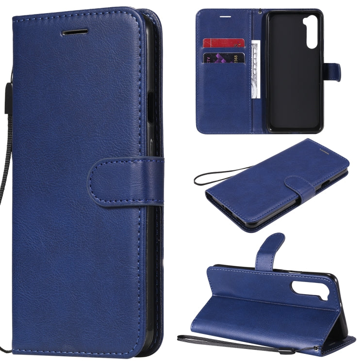 For OnePlus Nord Solid Color Horizontal Flip Protective Leather Case with Holder & Card Slots & Wallet & Photo Frame & Lanyard