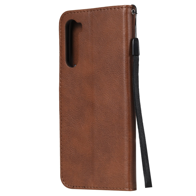 For OnePlus Nord Solid Color Horizontal Flip Protective Leather Case with Holder & Card Slots & Wallet & Photo Frame & Lanyard