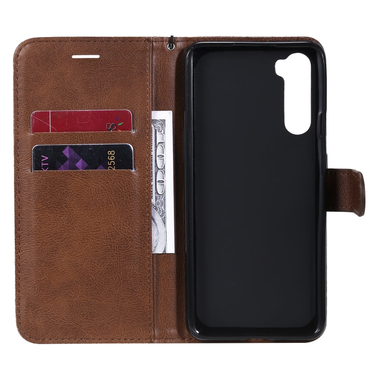 For OnePlus Nord Solid Color Horizontal Flip Protective Leather Case with Holder & Card Slots & Wallet & Photo Frame & Lanyard