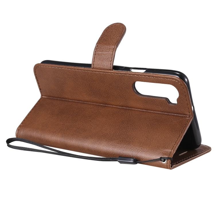 For OnePlus Nord Solid Color Horizontal Flip Protective Leather Case with Holder & Card Slots & Wallet & Photo Frame & Lanyard