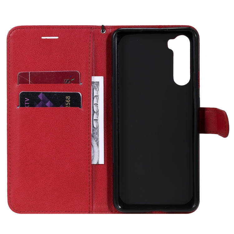 For OnePlus Nord Solid Color Horizontal Flip Protective Leather Case with Holder & Card Slots & Wallet & Photo Frame & Lanyard