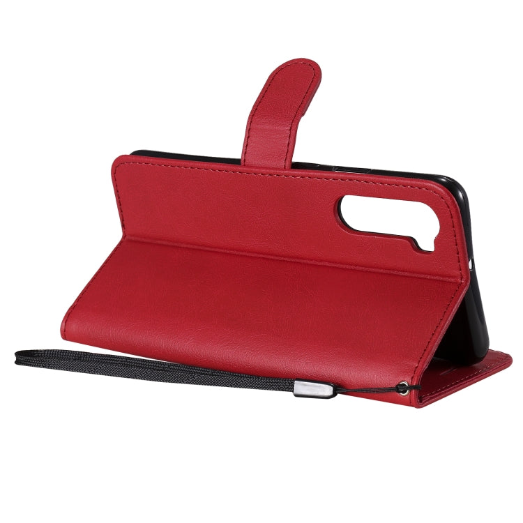 For OnePlus Nord Solid Color Horizontal Flip Protective Leather Case with Holder & Card Slots & Wallet & Photo Frame & Lanyard