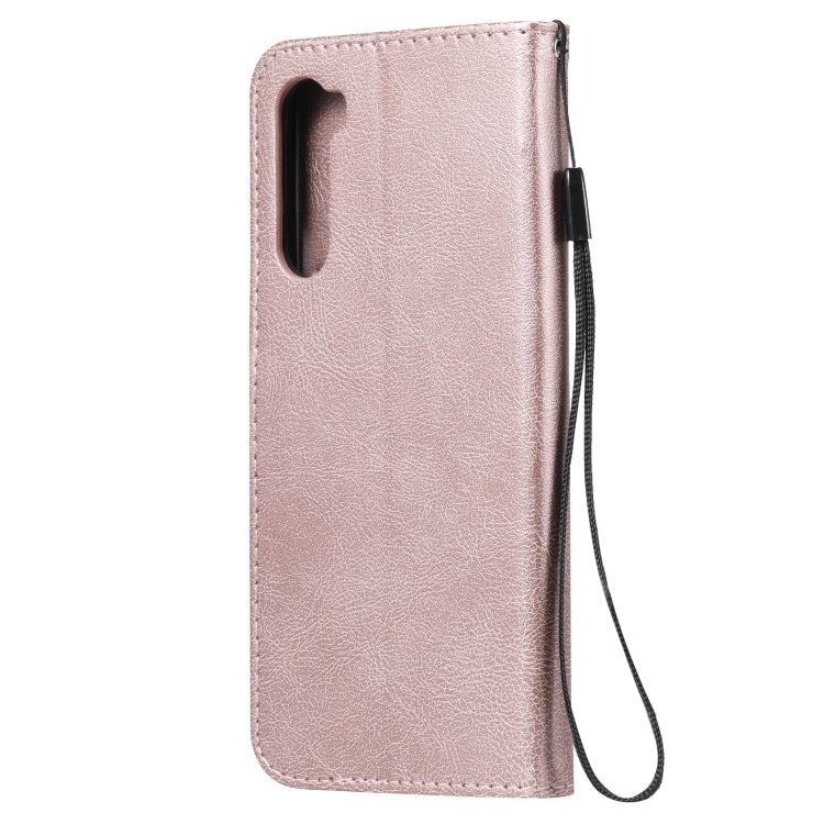 For OnePlus Nord Solid Color Horizontal Flip Protective Leather Case with Holder & Card Slots & Wallet & Photo Frame & Lanyard