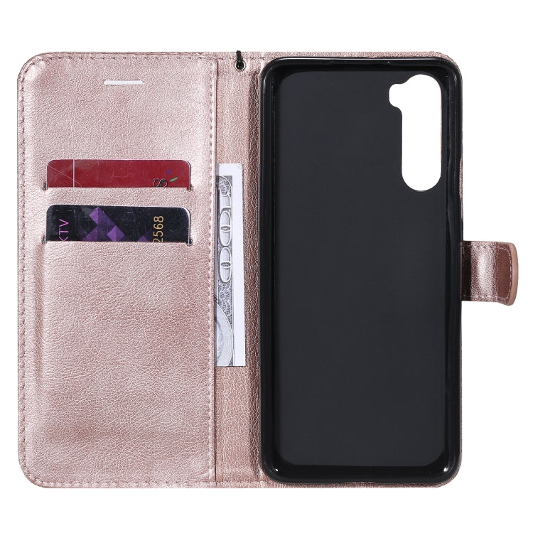 For OnePlus Nord Solid Color Horizontal Flip Protective Leather Case with Holder & Card Slots & Wallet & Photo Frame & Lanyard