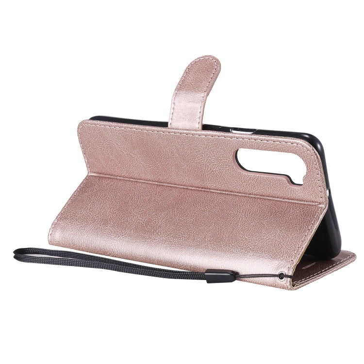 For OnePlus Nord Solid Color Horizontal Flip Protective Leather Case with Holder & Card Slots & Wallet & Photo Frame & Lanyard