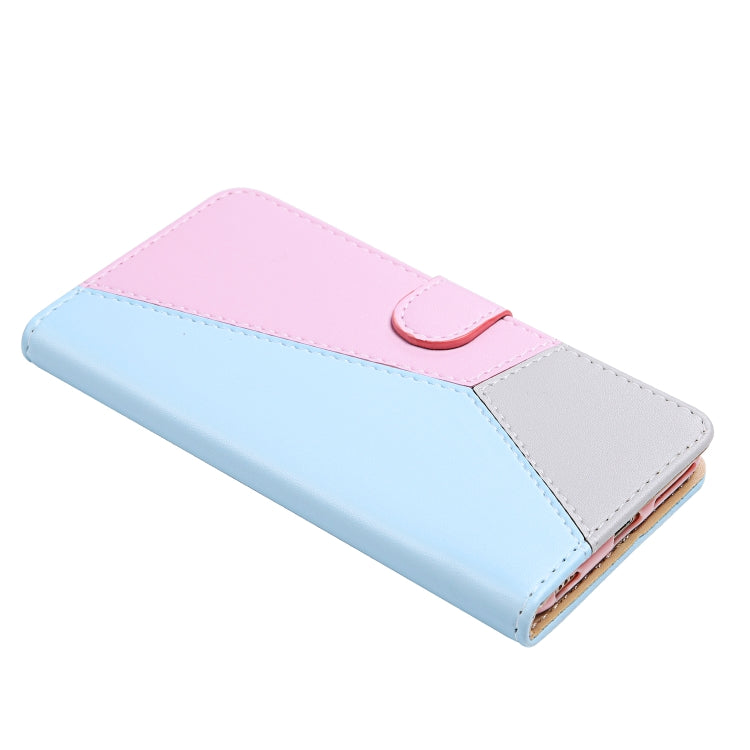 For Nokia 2.4 Tricolor Stitching Horizontal Flip TPU + PU Leather Case with Holder & Card Slots & Wallet