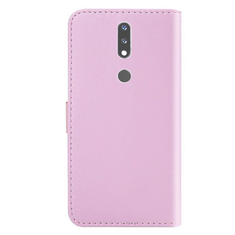 For Nokia 2.4 Tricolor Stitching Horizontal Flip TPU + PU Leather Case with Holder & Card Slots & Wallet